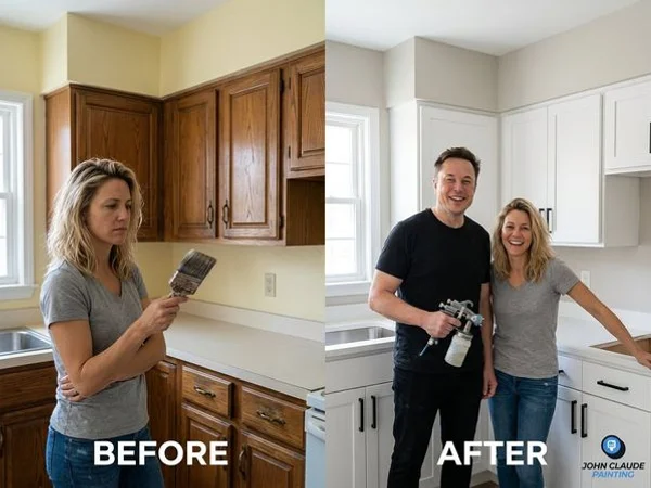 Cabinet & Trim Painting project example 1