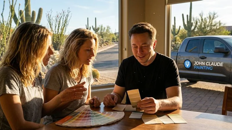 Interior paint color swatches in natural Phoenix desert light