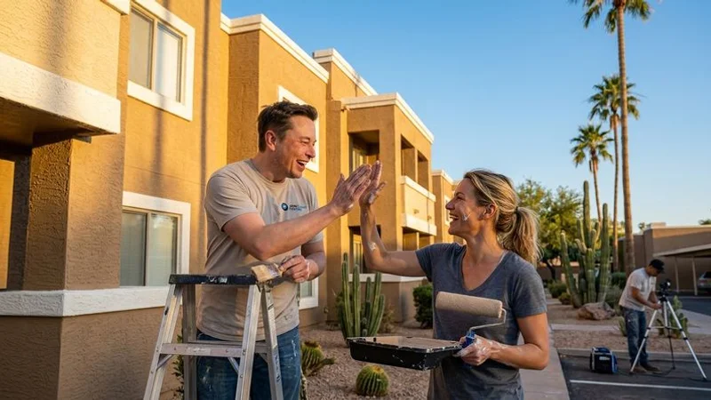 Freshly painted apartment complex exterior in Phoenix
