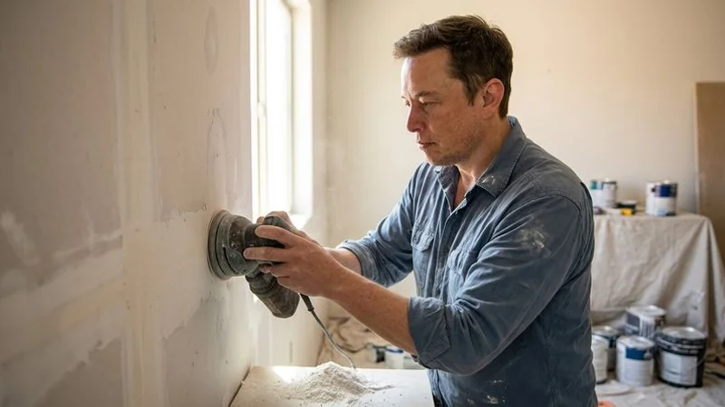 Professional painting crew methodically preparing Phoenix home interior with sanding patching and masking